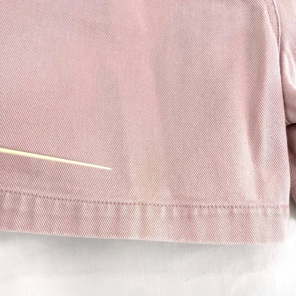 Vintage 90s Powder Pink Pastel High Rise Denim Shorts Retro Mom Jeans Size 12